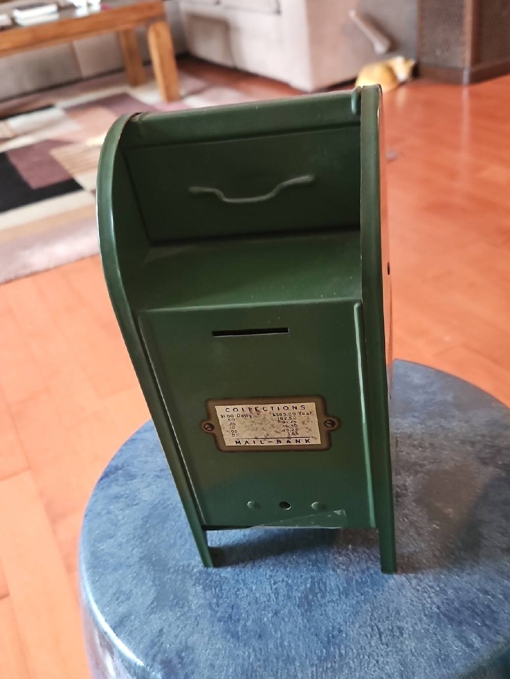 Vintage 1950's Green Pressed Metal Post Office Mail Box